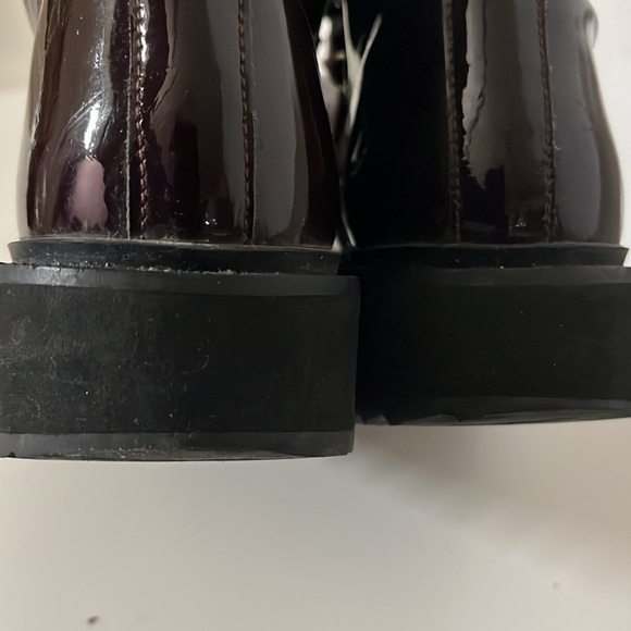 Kenzo Burgundy Alaska Patent Leather & Shearling Platform Booties Size 6 - Picture 11 of 11
